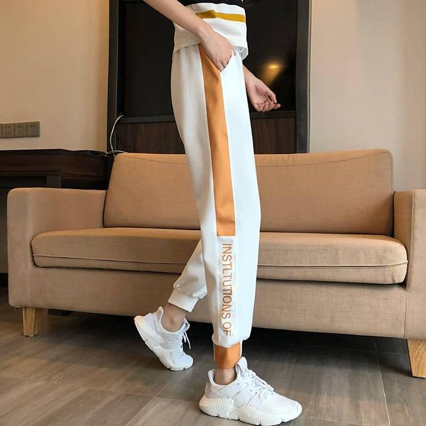 

women's pants & capris fashion female hip hop high waist loose harem women slim casual trousers autumn streetwear girls, Black;white