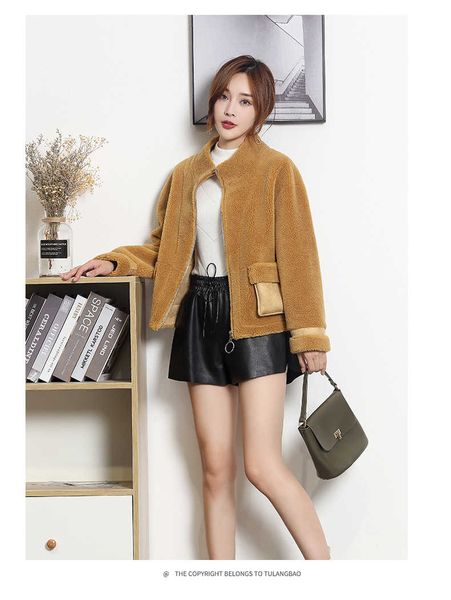 

bacai domestic winter fur coat women's korean version granular sheep shearing integration 211207, Black