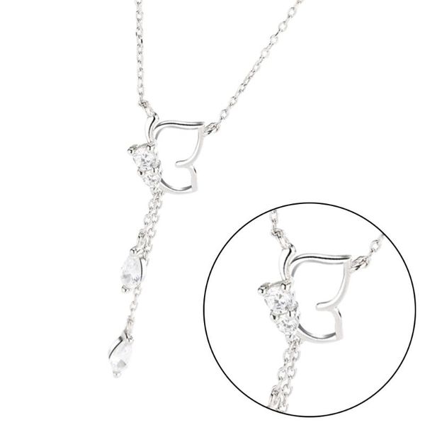 

shaped necklace rhinestone neck pendant elegant clavicle chain choker, Silver