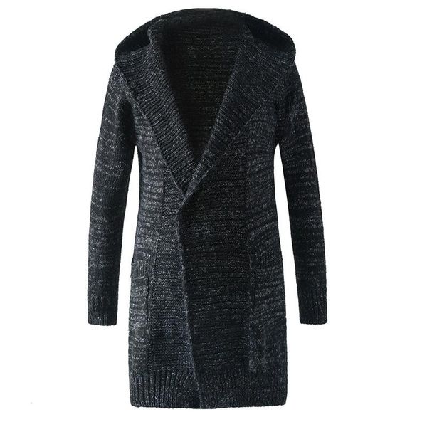 

men's sweaters male long windbreaker coat sweater cardigan, White;black