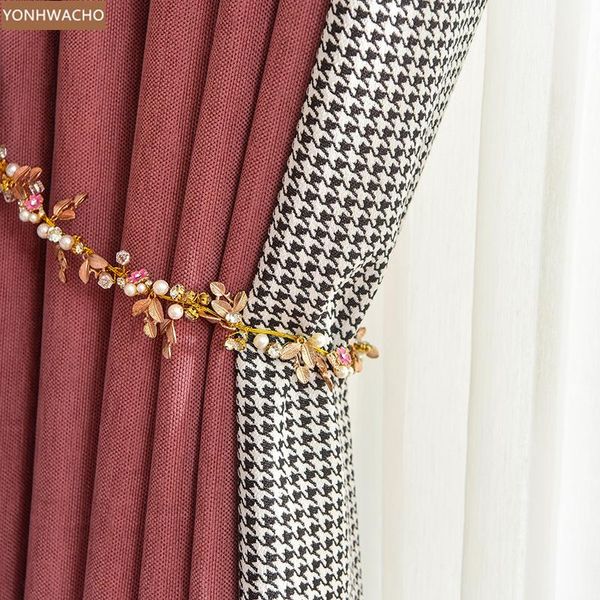 

custom curtain american american modern living room shading luxury bedroom nordic red th cloth blackout curtain tulle panel c508