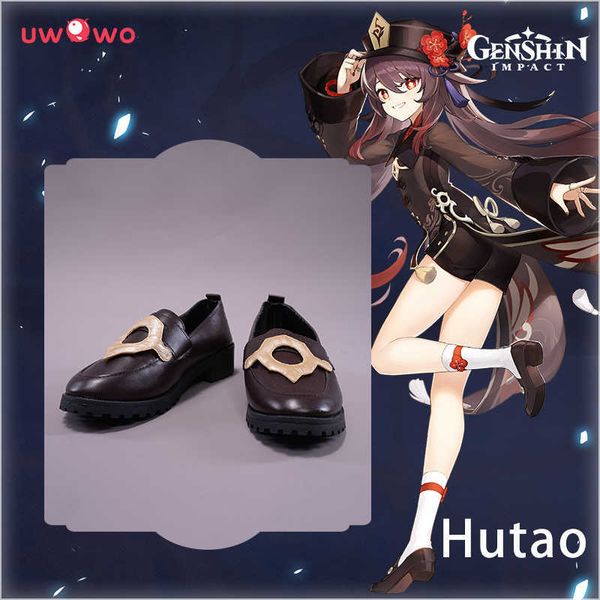 UWOWO Genshin Impact Hutao Cosplay Sapatos Carnaval Hu Tao Footwear Foots Y0903