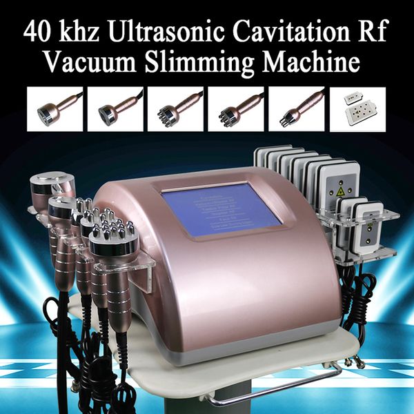 Multifunzionale 6 in 1 portatile lifting del viso perdita di peso radiofrequenza rassodamento della pelle vuoto 40k cavitazione ultrasonica forma del corpo lipo laser macchina dimagrante