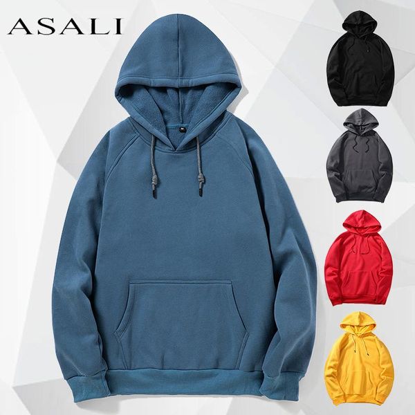 

men's hoodies & sweatshirts 2021 solid men jackets coats casual zipper male tracksuit fashion jacket mens clothing winter wool hoodie, Black