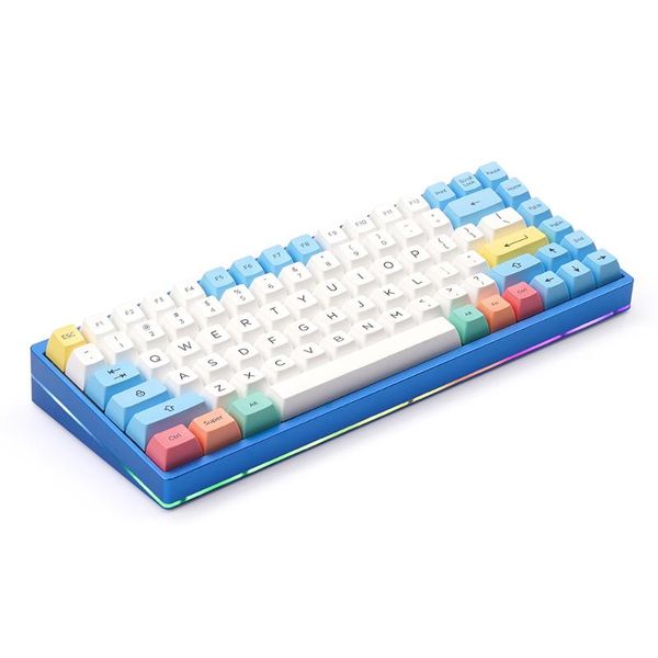 

keyboards diy cherry gateron box switch 84 layout mechanical keyboard for windows macos aluminum alloy shell sa chalk keycaps
