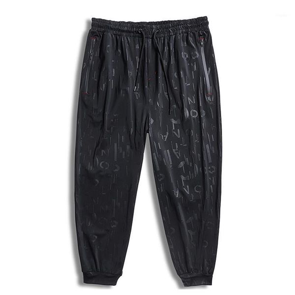

plus size xl-7xl men's casual pants loose big ultra-thin quick-drying jogging, Black