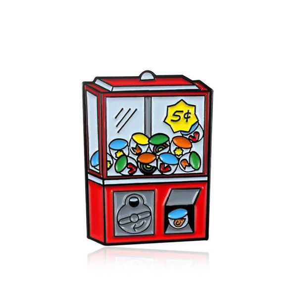 

pins, brooches cartoon fun coin candy machine game enamel brooch alloy cowboy badge shirt bag cute sweet pin jewelry gift for kid, Gray