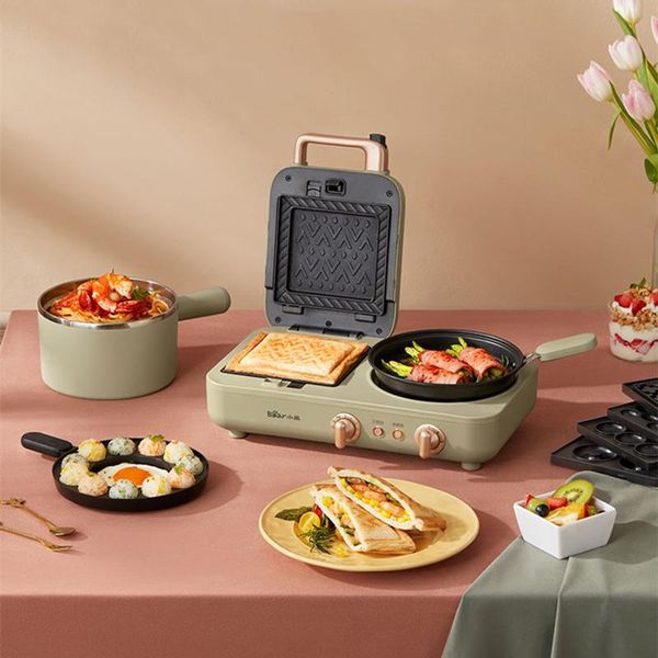 

bread makers jrm0326 bear sandwich breakfast machine household multifunctional nine-in-one toaster automatic timer waffle pan