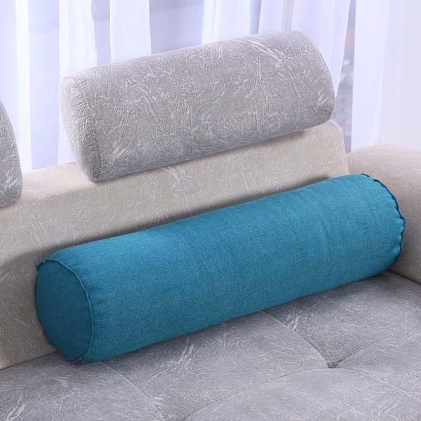 

pillow cylindrical bed sleeping waist cushion removable and washable boyfriend candy color bolster cotton linen strip