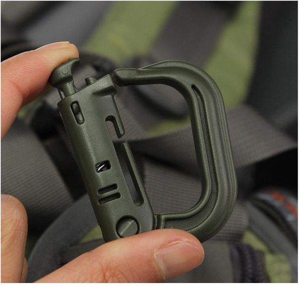 

100pcs plastic carabiner army d-ring hook molle webbing backpack buckle clip snap safe lock camping hiking climb outdo jlloqy
