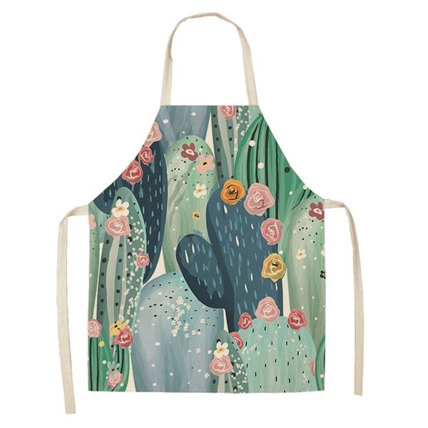 

cotton hemp creative plant cactus apron wq0067