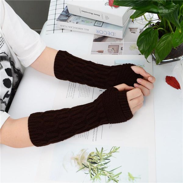 

five fingers gloves japanese style geometric elbow women' winter warm wave outdoor riding hiking outside walking work casual study, Blue;gray