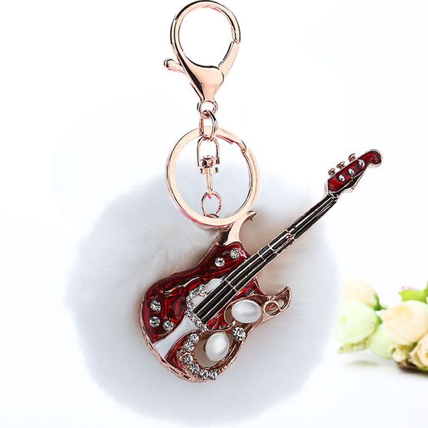 

souvenirs pendant 8cm rex rabbit fur ball key chain women's car korean guitar bag