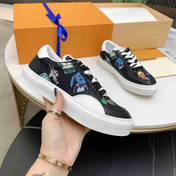 

ollie limit printed stitching women men squad sneakers casual shoes show styles fashion genuine leather wholesale shoe espadrille flat sneak, Black