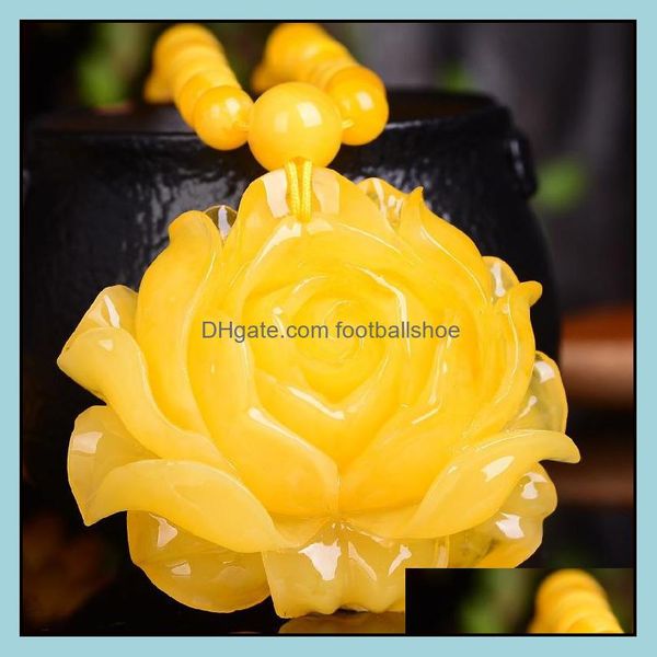 

necklaces & pendants jewelry amber beeswax handmade sun flower flourishing pendant necklace men and women sweater chain charms drop delivery, Silver