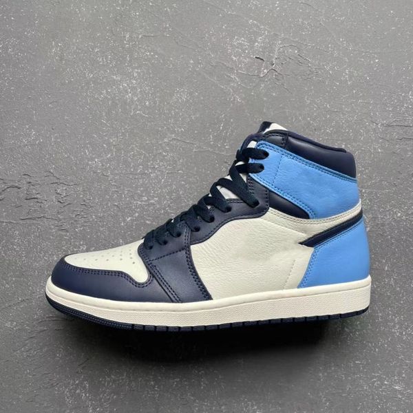 

artist23 wholesale new 1 og basketball shoes high obsidian blue white men trainers sports sneakers with box size us4-13