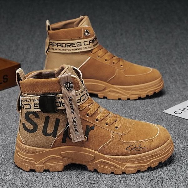

world tour desert men boot designer boots platform pig leather chelsea spaceship ankle middle heel flamingos fashion medal winter motorcycle, Black