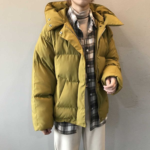 

hxjjp winter new hat short bread coat cotton clothes korean down cotton-padded jacket women's outerrear tide female 201014, Black