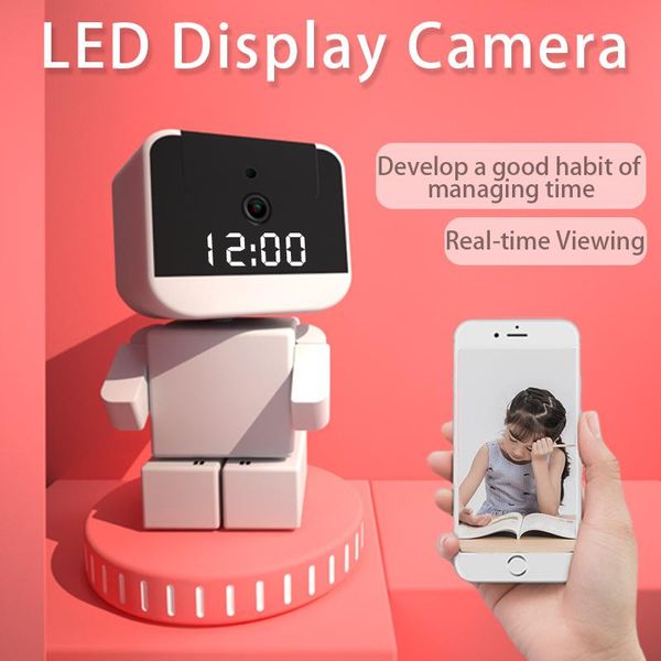 

marlboze 1080p hd camera wifi 360 smart home p2p robot baby monitor led time display app control surveillance cctv camera