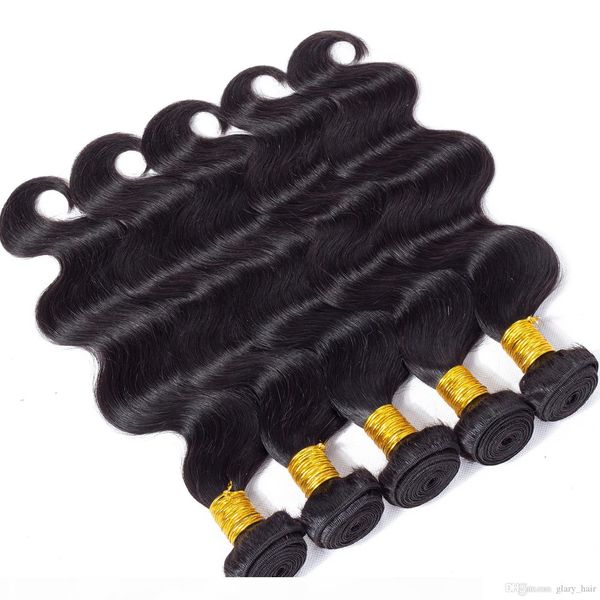 

glary fashion brazilian virgin hair bundles remy human hair extensions selling items 4 5 6 pieces a lot unprocessed body wave, Black