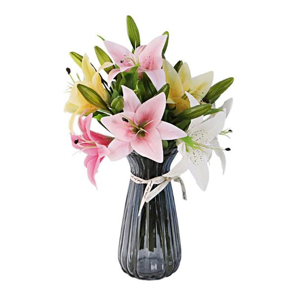 

decorative flowers & wreaths artificial flower single lily silk living room decoration tabledining table floral diy