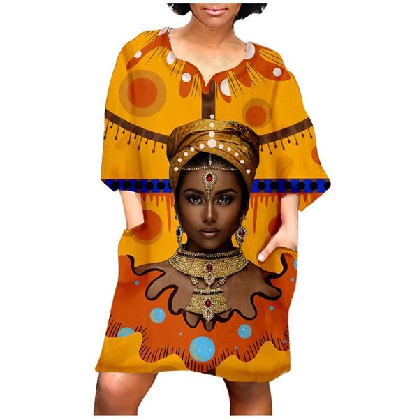 

casual dresses african women vintage v neck summer elegant floral print patchwork middle sleeve tunic party mini dress, Black;gray