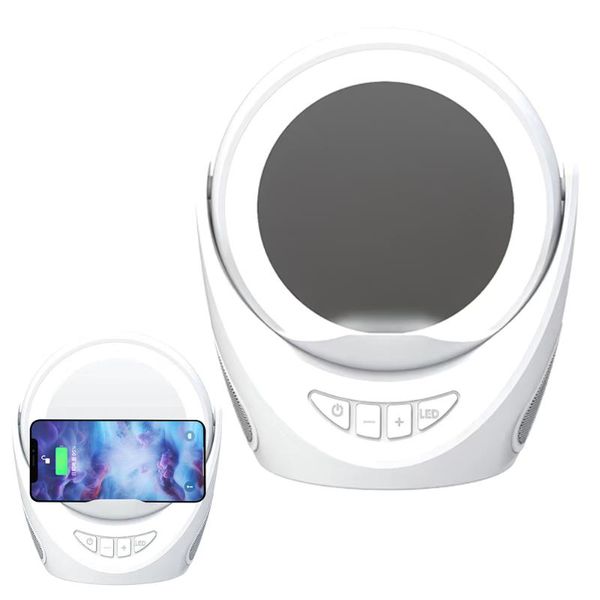 

portable speakers bluetooth-compatible wireless speaker with codeless makeup led fill light mobile phone stand integrated mini sound for