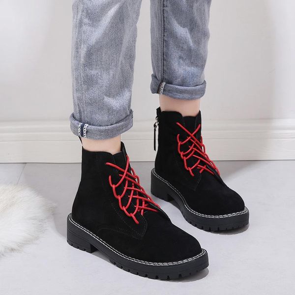 

boots 40 big size black women ankle shoes casual female short tub 2021 spring
