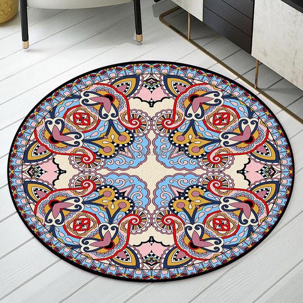 

carpets chinese style color retro pattern ethnic living room bedroom hanging basket chair round floor mat carpet