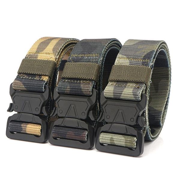 

belts [aetrends] men camouflage tactical nylon webbing waist belt military heavy duty quick release buckle d-0185, Black;brown