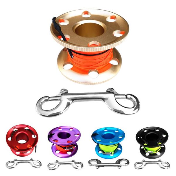 

pool & accessories scuba diving 100 feet finger reel tech spool with 100ft durable line 4 inch double ended bolt snap
