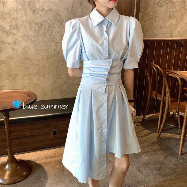 

casual dresses summer clothes 2021 korean fashion ol long sleeve irregular shirt women chic elegant slim draped vintage vestidos z, Black;gray