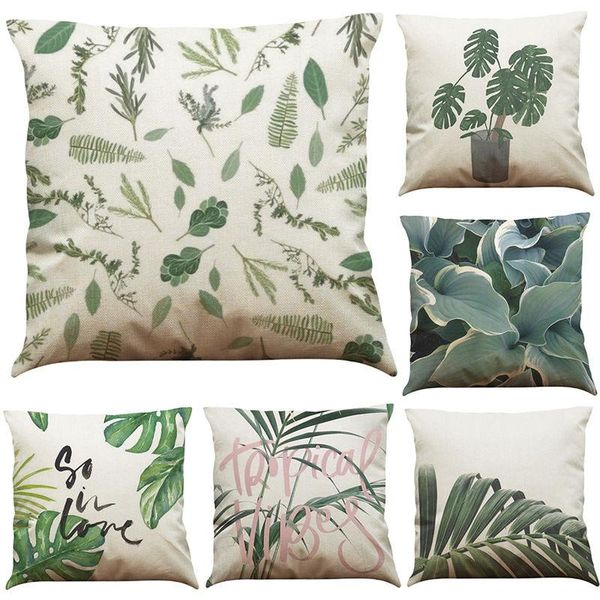 

cushion/decorative pillow 45cm*45cm cushion cover tropical plant leaves linen/cotton case home decorative