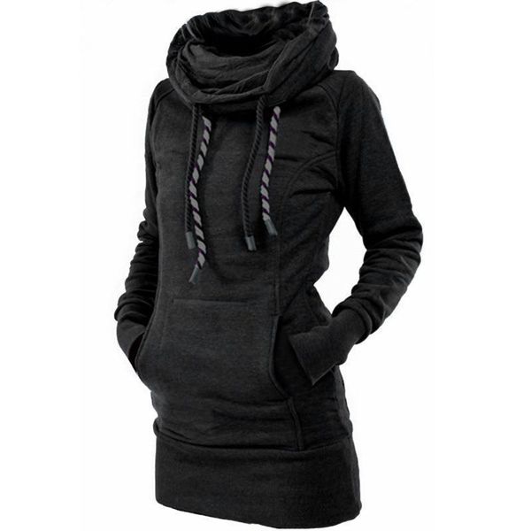 

manubeau winter hoodies for women cotton long sleeve pocket thick keep warm fashion pullovers ladies coat outwear clothing, Black