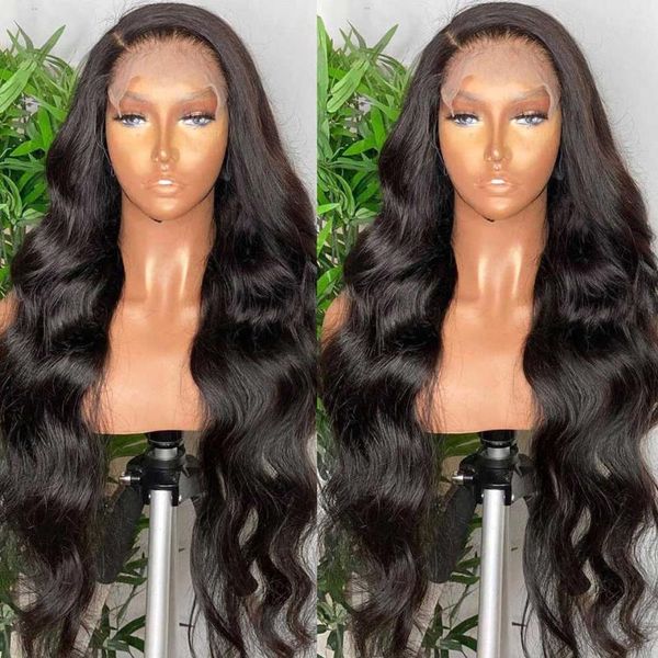 

lace wigs 28 30 inch body wave front human hair 150% density pre plucked remy brazilian 5x5 closure wig for women, Black;brown