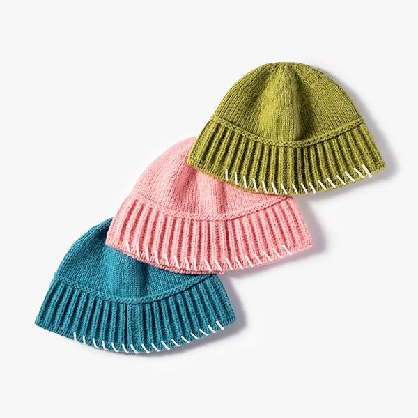 

stingy brim hats autumn winter bucket caps for women girls cap students beanies acrylic knitted fisherman hat 2021 fashion ac011 outdoor, Blue;gray