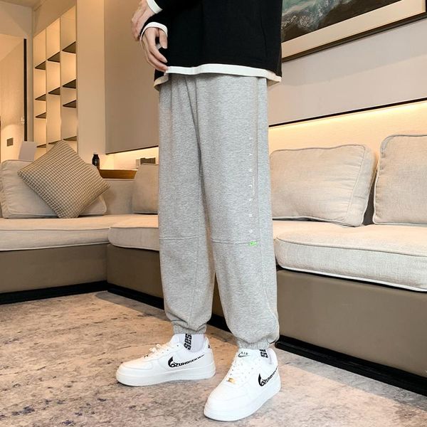 

men's pants glacialwhale mens sweatpants men 2021 solid baggy joggers running sports trousers male jogging grey plus size, Black