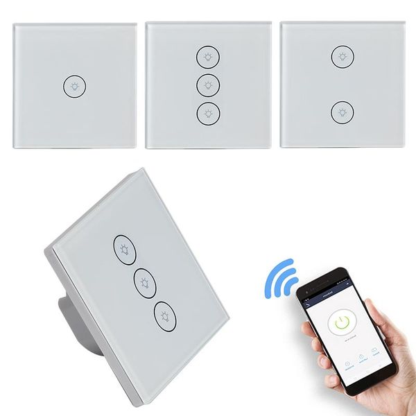 

smart home control eu touch switch voice 1/2/3 gang panel wall wifi light for alexa google standard