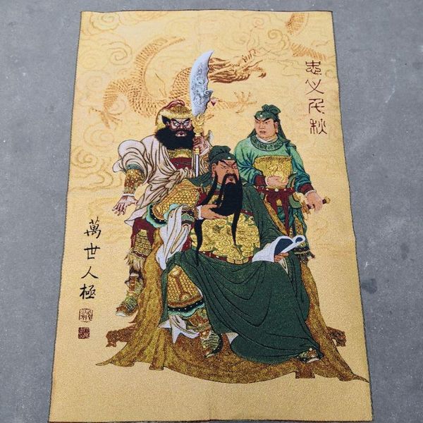 

other arts and crafts religious buddha thangka embroidered brocade painting su guan gong emperor