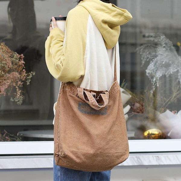 

evening bags korean washed canvas handbag retro distressed shoulder messenger bag simple casual literary forest letter printing