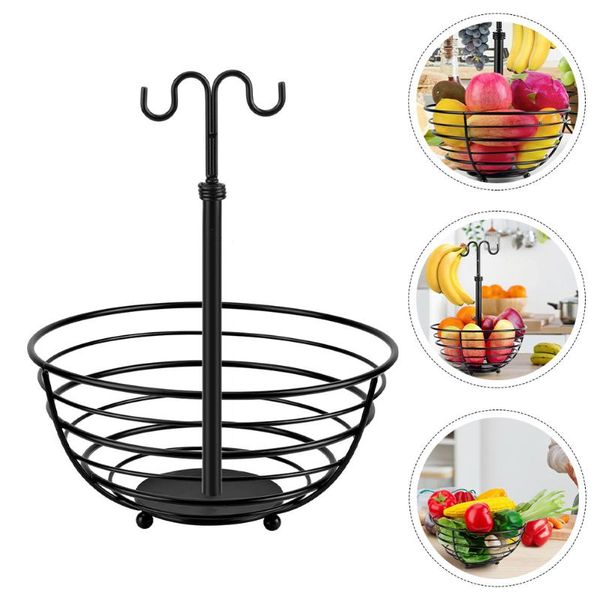 

hooks & rails 1pc multi-functional display stand fruit plate with storage rack