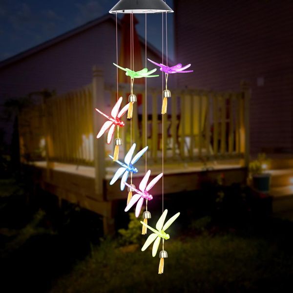 

14 kinds of solar wind chime light outdoor led color change spiral pendant lantern garden fairy night light home decor