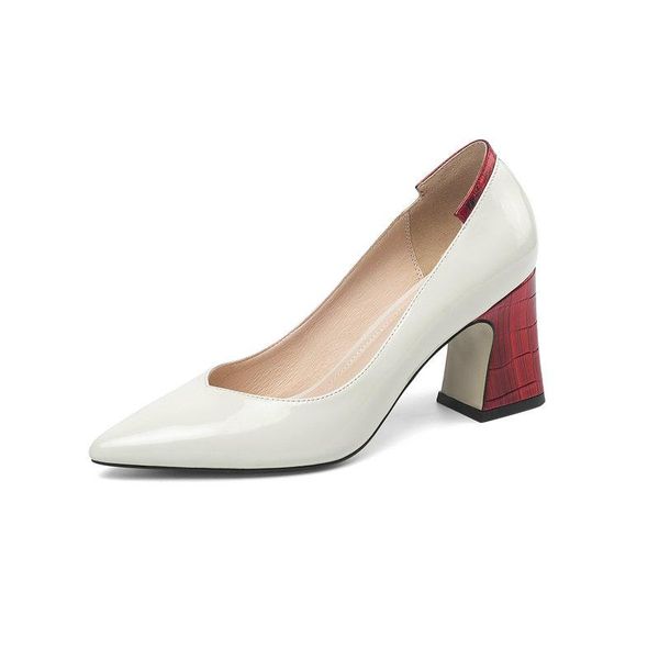 

dress shoes women pumps fashion pointed toe genuine leather high heels spring summer wedding woman party, Black