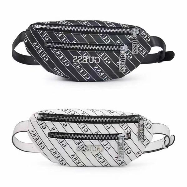 

2021 new printed letter waist bag gu & ess street double zipper women's