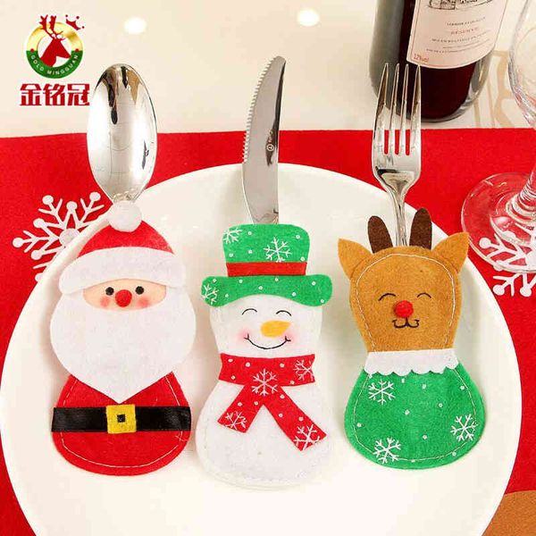

bag knife and fork jewelry christmas supplies santa dining table tableware set