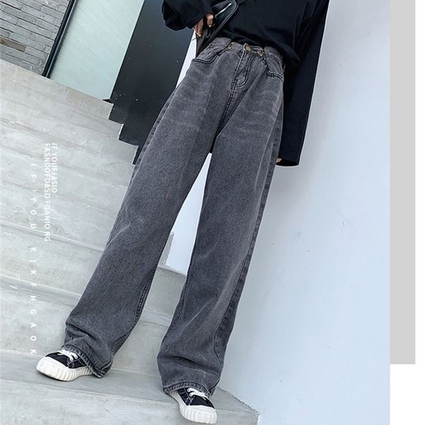 

high waist straight jeans women plus size boyfriends mom jeans mujer loose vintage wide leg denim jeans pants ladies, Blue