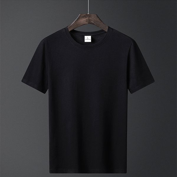 

solid color short t-shirt 2020 new short sleeve men's summer round neck trend printed cotton half sleeve fashion, Black;yellow