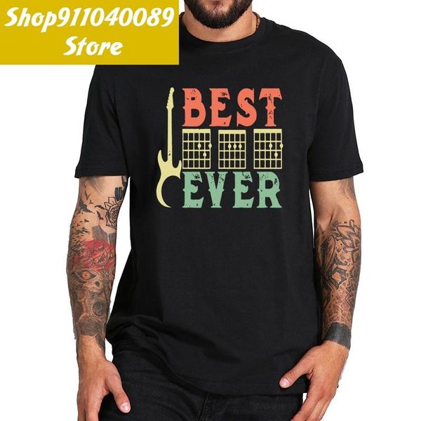 

men's t-shirts dad guitar chord ever t-shirt funny daddy music t shirt pure cotton camiseta premium tee, White;black