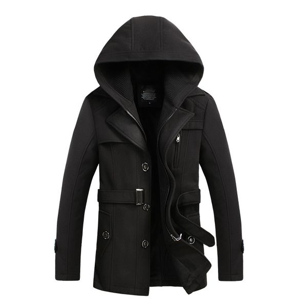 

2021 plus winter men jacket size new woolen coat men's jackets overcoat male coats casaco inverno masculino kj257 i41h, Black