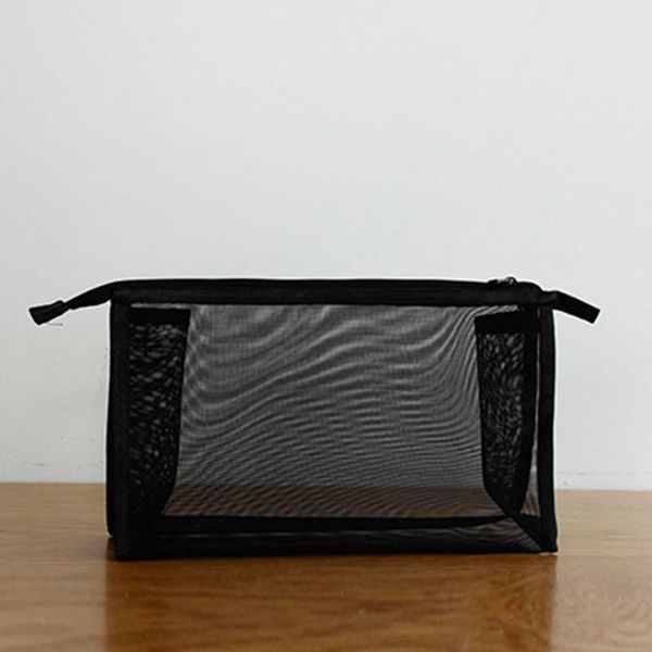 

women makeup bag washing storage nylon portable travel pouch case cosmetic toothbrush organizer mesh transparent